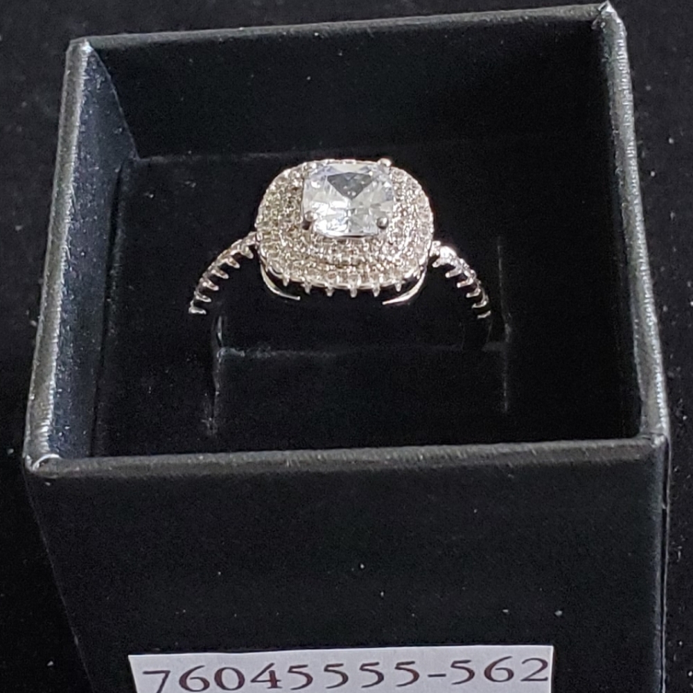 White Gold Filled 1 Ct. ROUND SUPER SHINY SOLITAIRE RING